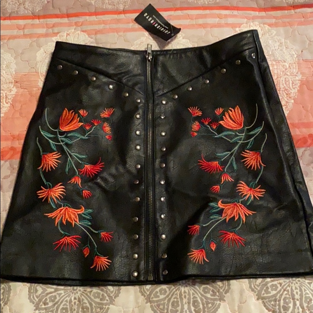 Black leather skirt